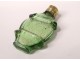 Silver vermeillé salt flask cut crystal green color XIXth century