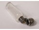 Sterling silver salt flask hammered cut crystal nineteenth boar head