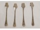 4 salt scoops in sterling silver hallmark Coq Minerva monogram 41gr nineteenth