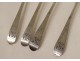 4 salt scoops in sterling silver hallmark Coq Minerva monogram 41gr nineteenth