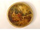 Ivory round box painted gallant scene couple characters landscape nineteenth