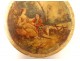 Ivory round box painted gallant scene couple characters landscape nineteenth