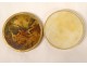 Ivory round box painted gallant scene couple characters landscape nineteenth