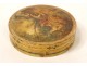 Ivory round box painted gallant scene couple characters landscape nineteenth