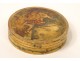 Ivory round box painted gallant scene couple characters landscape nineteenth