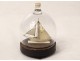 Small miniature model carved ivory Dieppe boat sailboat globe nineteenth