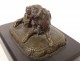 19th century bronze dog paperweight sculpture black marble cushion