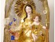 Large Virgin of Marseille Santibelli terracotta Child Jesus nineteenth globe