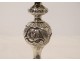 Pair of sterling silver candlesticks Poland Warsaw Szmul Szkarlat 742gr XIXth