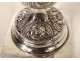 Pair of sterling silver candlesticks Poland Warsaw Szmul Szkarlat 742gr XIXth