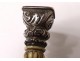 Seal stamped handle carved solid silver monogram XIXth century