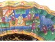 Fan gouache lacquered wood Chinese characters mandarins gardens XIXth