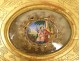 Miniature oval reliquary frame Saint-Paul stuccoed wood gilded paperolle XIXth