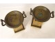 Pair of decorative cassolettes marble Siena bronze Restoration XIXth century