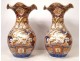 Pair of large Imari porcelain vases Japan dragon phoenix gilding XIXth century