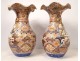 Pair of large Imari porcelain vases Japan dragon phoenix gilding XIXth century