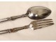 Folding silver travel cutlery Minerva goldsmith Balheux XIXth century