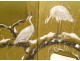 Small screen photo holder evening painted snowy landscape herons bird nineteenth
