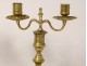 Pair candlesticks 2 lights Louis XIV bronze candelabra candlesticks XVIIIth century