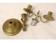 Pair candlesticks 2 lights Louis XIV bronze candelabra candlesticks XVIIIth century