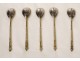 5 teaspoons mocha caviar Russian silver niello Moscow Kremlin XIXth