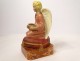 Sculpture angel bequest trunk polychrome plaster church XIXth XXth century