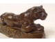 Bronze sculpture Barye Panther of Tunis n ° 2 animal sculptor XIXth