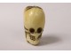 Bead of rosary carved dead head Christ Vanity Memento Mori Skull XIXth