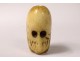 Bead of rosary carved dead head Christ Vanity Memento Mori Skull XIXth