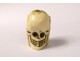 Bead of rosary carved dead head Christ Vanity Memento Mori Skull XIXth