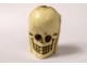 Bead of rosary carved dead head Christ Vanity Memento Mori Skull XIXth