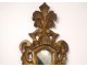 Italian ice mirror carved gilded wood shell foliage XIXth century