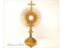 Monstrance Monstrance gilded copper cross 20th