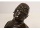 Bronze sculpture Gaston Hauchecorne bust smiling Chinese wise man twentieth