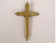 Golden brass reliquary cross Saints Victor Blaise Christ crucifix XIX
