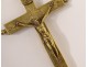 Golden brass reliquary cross Saints Victor Blaise Christ crucifix XIX