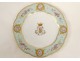 Decorative porcelain plate Le Rosey Paris monogram music XIXth