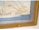 Marine gouache ex-voto two-masted boat Couëdel Marie Suzanne Bordeaux 19th