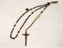 Rosary rosary Christ Cross Crucifix Ebony wood Saint Mary XIXth century