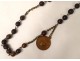 Rosary rosary Christ Cross Crucifix Ebony wood Saint Mary XIXth century