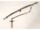 Rosary rosary Christ Cross Crucifix Ebony wood Saint Mary XIXth century