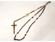 Rosary rosary Christ Cross Crucifix Ebony wood Saint Mary XIXth century