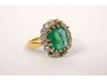 Emerald Ring yellow gold and diamond jewelery