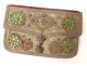 Small coin purse embroidery silver thread sequins late 18th early 19th century
