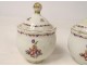 Pair of porcelain cream pots Compagnie Indes famille rose flowers XVIIIth
