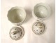 Pair of porcelain cream pots Compagnie Indes famille rose flowers XVIIIth