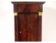 Empire mahogany bedside table gray marble gilt bronze columns XIXth