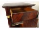 Empire mahogany bedside table gray marble gilt bronze columns XIXth