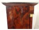 Empire mahogany bedside table gray marble gilt bronze columns XIXth