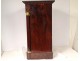 Empire mahogany bedside table gray marble gilt bronze columns XIXth